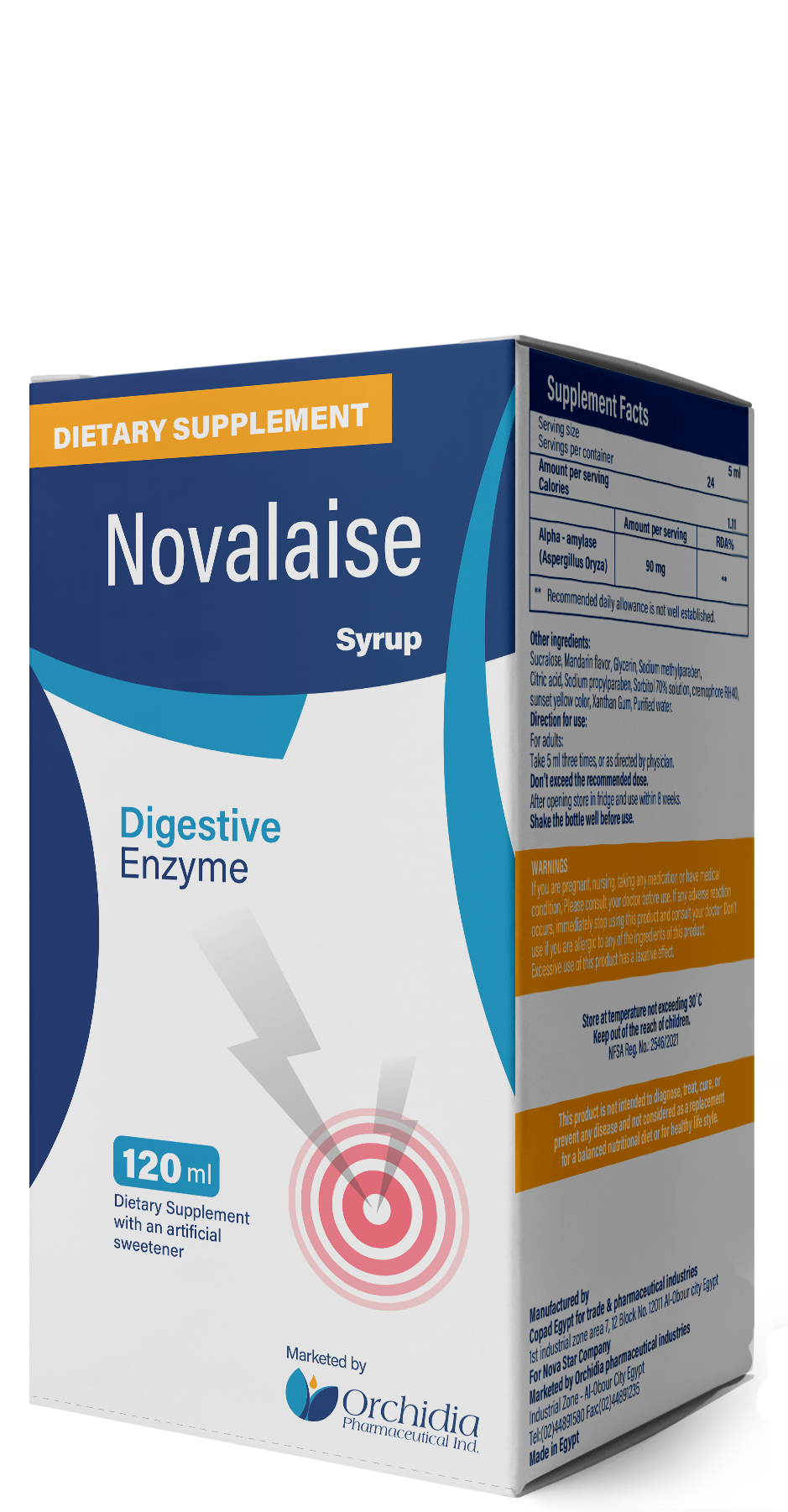 Novalaise Alpha Amylase Enzyme with Mandarin Flavor - 120 ml