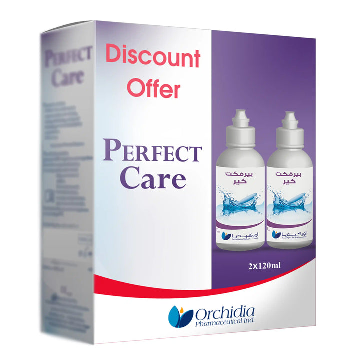 Box of 'Perfect Care' with two bottles on a white background