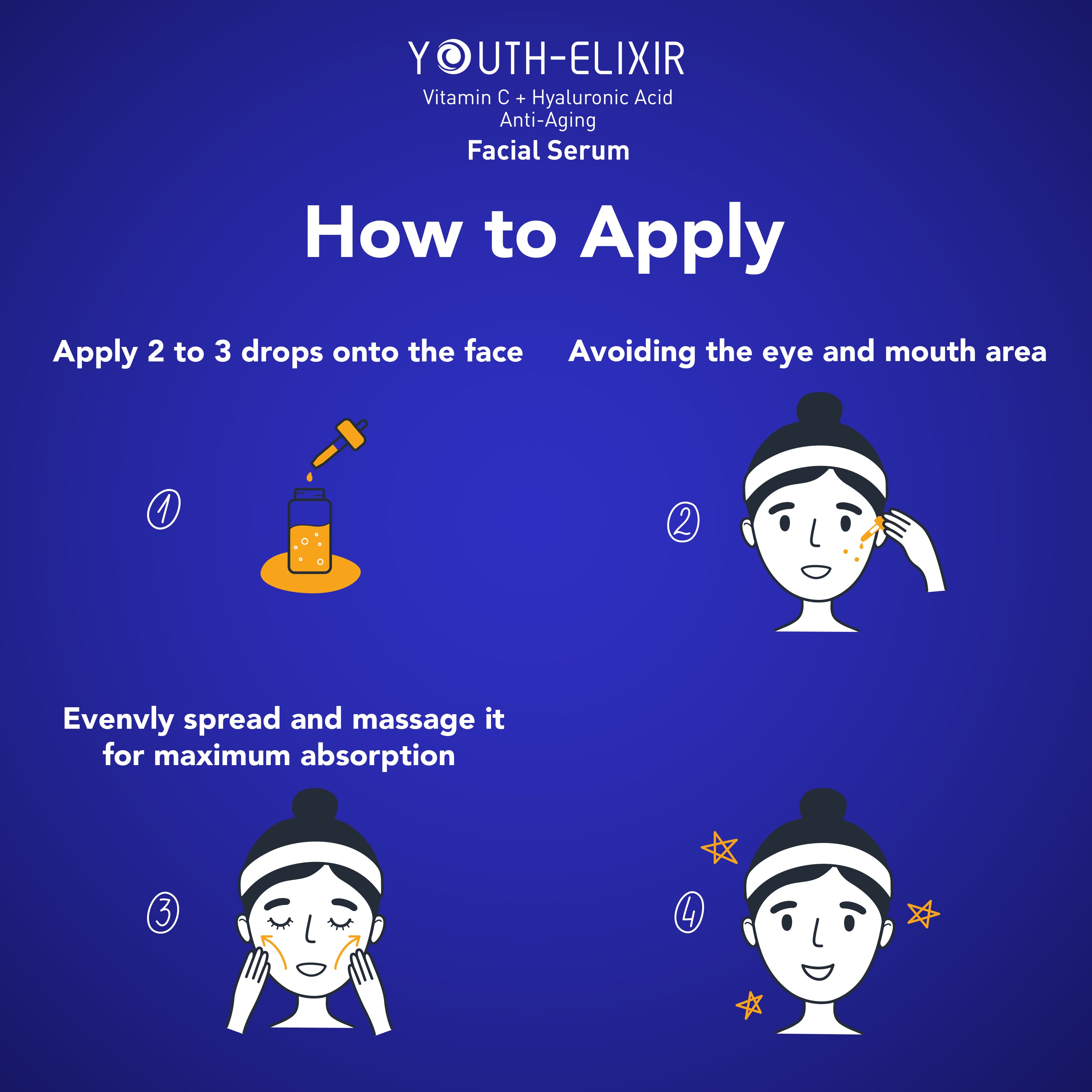 يوث اليكسير سيروم الهيالورونيك اسيد مع فيتامين سي - 30 مل